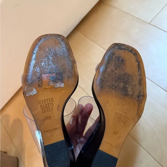 Maryam Nassir Zadeh Black Wedge Sandals - Picture 3 of 3